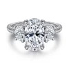 Online Gabriel & Co. Ferah - 14K White Gold Three Stone Oval Cut Diamond Engagement Ring