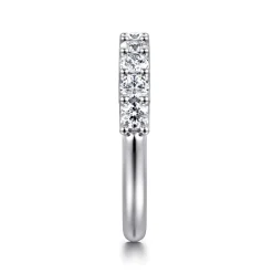 Gabriel & Co. Ferre - 14K White Gold Scallop Setting Diamond Anniversary Band - 0.85 ct
