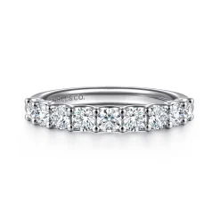 Gabriel & Co. Ferre - 14K White Gold Scallop Setting Diamond Anniversary Band - 0.85 ct
