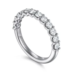 Outlet Gabriel & Co. Ferre - 14K White Gold Scallop Setting Diamond Anniversary Band - 0.75 ct