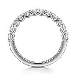 Outlet Gabriel & Co. Ferre - 14K White Gold Scallop Setting Diamond Anniversary Band - 0.75 ct