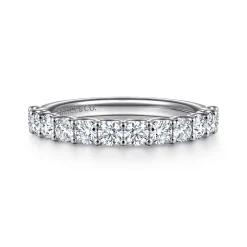 Outlet Gabriel & Co. Ferre - 14K White Gold Scallop Setting Diamond Anniversary Band - 0.75 ct