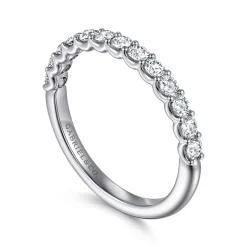 Outlet Gabriel & Co. Ferre - 14K White Gold Scallop Setting Diamond Anniversary Band - 0.5 ct