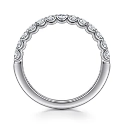 Outlet Gabriel & Co. Ferre - 14K White Gold Scallop Setting Diamond Anniversary Band - 0.5 ct