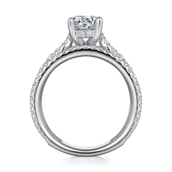 Discount Gabriel & Co. Fiji - 14K White Gold Round Diamond Engagement Ring