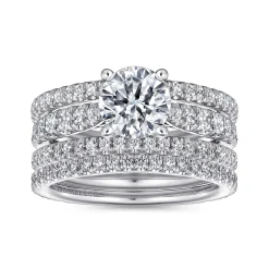 Discount Gabriel & Co. Fiji - 14K White Gold Round Diamond Engagement Ring