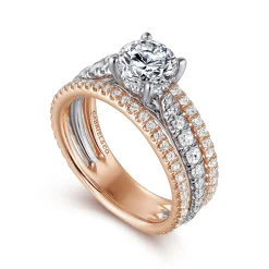 Online Gabriel & Co. Fiji - 14K White-Rose Gold Round Diamond Engagement Ring