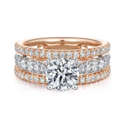 Online Gabriel & Co. Fiji - 14K White-Rose Gold Round Diamond Engagement Ring