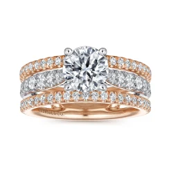 Online Gabriel & Co. Fiji - 14K White-Rose Gold Round Diamond Engagement Ring