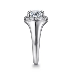 Sale Gabriel & Co. Fillipa - 14K White Gold Oval Double Halo Diamond Engagement Ring