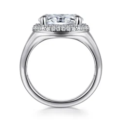Sale Gabriel & Co. Fillipa - 14K White Gold Oval Double Halo Diamond Engagement Ring