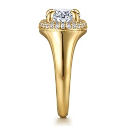 Outlet Gabriel & Co. Fillipa - 14K Yellow Gold Oval Double Halo Diamond Engagement Ring