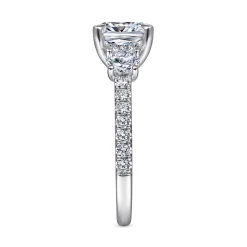 Gabriel & Co. Finian - 18K White Gold Round 3 Stone Diamond Engagement Ring