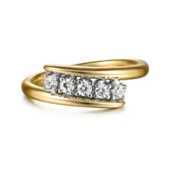 Outlet Gabriel & Co. Fiora - 14K White Yellow Gold Diamond Bypass Ring