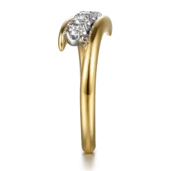 Outlet Gabriel & Co. Fiora - 14K White Yellow Gold Diamond Bypass Ring