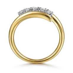 Outlet Gabriel & Co. Fiora - 14K White Yellow Gold Diamond Bypass Ring