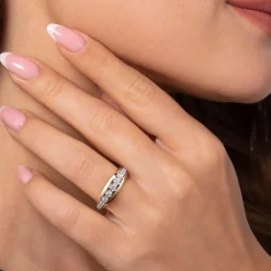 Hot Gabriel & Co. Fiora - 14K White Yellow Gold Diamond Graduating Wide Band Ring