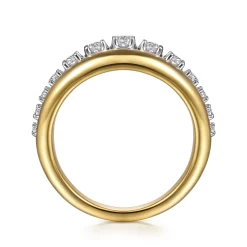 Hot Gabriel & Co. Fiora - 14K White Yellow Gold Diamond Graduating Wide Band Ring