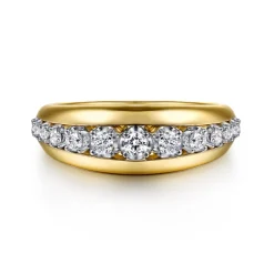 Hot Gabriel & Co. Fiora - 14K White Yellow Gold Diamond Graduating Wide Band Ring