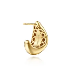 Gabriel & Co. Fiora - 14K White Yellow Gold Diamond J Hoop Earrings