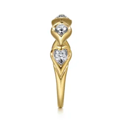 Gabriel & Co. Fiora - 14K White Yellow Gold Diamond Stackable Ring