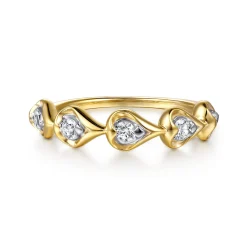 Gabriel & Co. Fiora - 14K White Yellow Gold Diamond Stackable Ring
