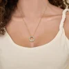 Clearance Gabriel & Co. Fiora - 14K White Yellow Gold Diamond Circle Pendant Necklace
