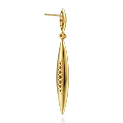 Sale Gabriel & Co. Fiora - 14K White Yellow Gold Diamond Bullet Stud Drop Earrings