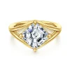 New Gabriel & Co. Fiori - 14K Yellow Gold Split Shank Compass Prong Asscher Cut Diamond Engagement Ring