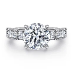Sale Gabriel & Co. Fleure - 14K White Gold Round Diamond Engagement Ring