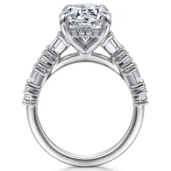 Sale Gabriel & Co. Fleure - 14K White Gold Round Diamond Engagement Ring