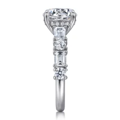 Hot Gabriel & Co. Fleure - 14K White Gold Round Diamond Engagement Ring