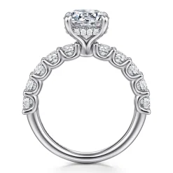 Discount Gabriel & Co. Florah - 14K White Gold Round Diamond Engagement Ring
