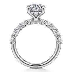 Clearance Gabriel & Co. Florah - 14K White Gold Round Diamond Engagement Ring