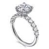 Discount Gabriel & Co. Florah - 14K White Gold Round Diamond Engagement Ring