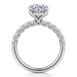 Discount Gabriel & Co. Florah - 14K White Gold Round Diamond Engagement Ring