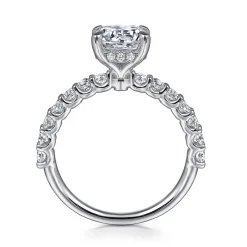 Outlet Gabriel & Co. Florah - 14K White Gold Round Hidden Halo Diamond Engagement Ring