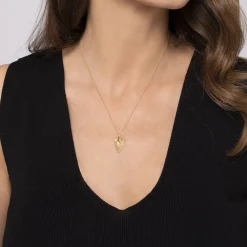 Gabriel & Co. Floral - 18 inch 14K Yellow Gold Diamond Leaf Pendant Necklace