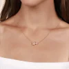 Gabriel & Co. Floral - 14K Rose Gold Double Pave Diamond Flower Necklace