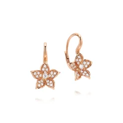 Hot Gabriel & Co. Floral - 14K Rose Gold Floral Pave Diamond Drop Earrings