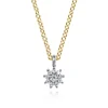 Discount Gabriel & Co. Floral - 14K White and Yellow Gold Diamond Flower Pendant Necklace