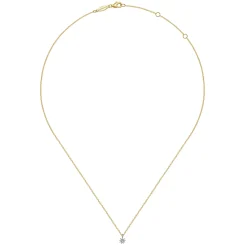 Discount Gabriel & Co. Floral - 14K White and Yellow Gold Diamond Flower Pendant Necklace