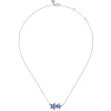 Hot Gabriel & Co. Floral - 14K White Gold Diamond and Marquise Sapphire Floral Pendant Necklace