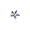 Discount Gabriel & Co. Floral - 14K White Gold Diamond and Marquise Sapphire Flower Stud Earrings