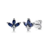 Gabriel & Co. Floral - 14K White Gold Diamond and Sapphire Stud Earrings