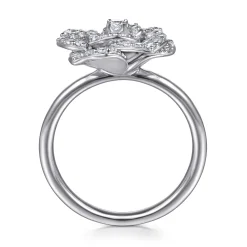 Online Gabriel & Co. Floral - 14K White Gold Diamond Floral Fashion Ring