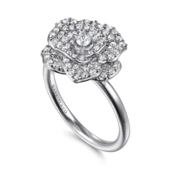 Online Gabriel & Co. Floral - 14K White Gold Diamond Floral Fashion Ring