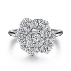 Online Gabriel & Co. Floral - 14K White Gold Diamond Floral Fashion Ring