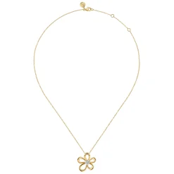 Gabriel & Co. Floral - 14K White Yellow Gold Diamond Floral Pendant Necklace
