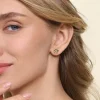 New Gabriel & Co. Floral - 14K Yellow Gold Blue Topaz Floral Stud Earrings